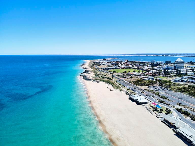Aerial view of Bunbury's Back Beach