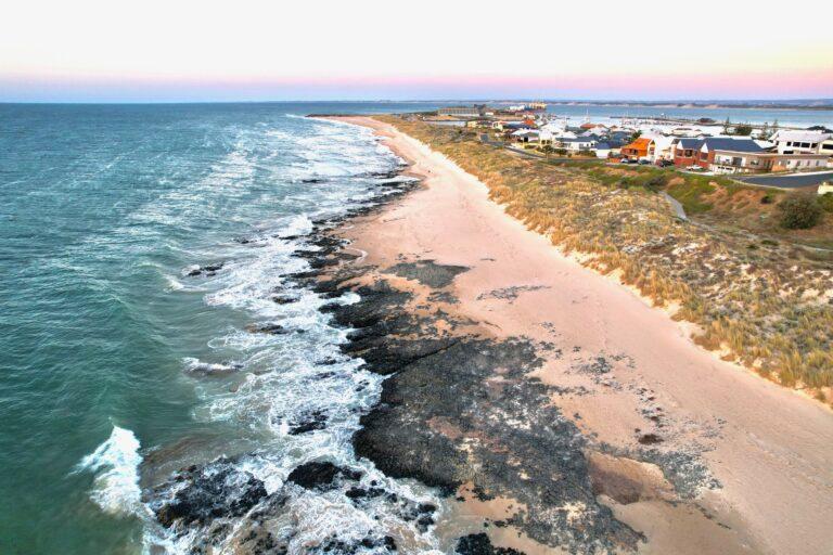 Bunbury Back Beach aerial view.